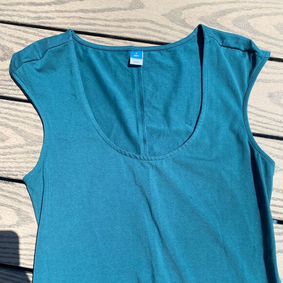 NWT Old Navy small tall blue green teal swing maxi midi scoop dress - Picture 4 of 7
